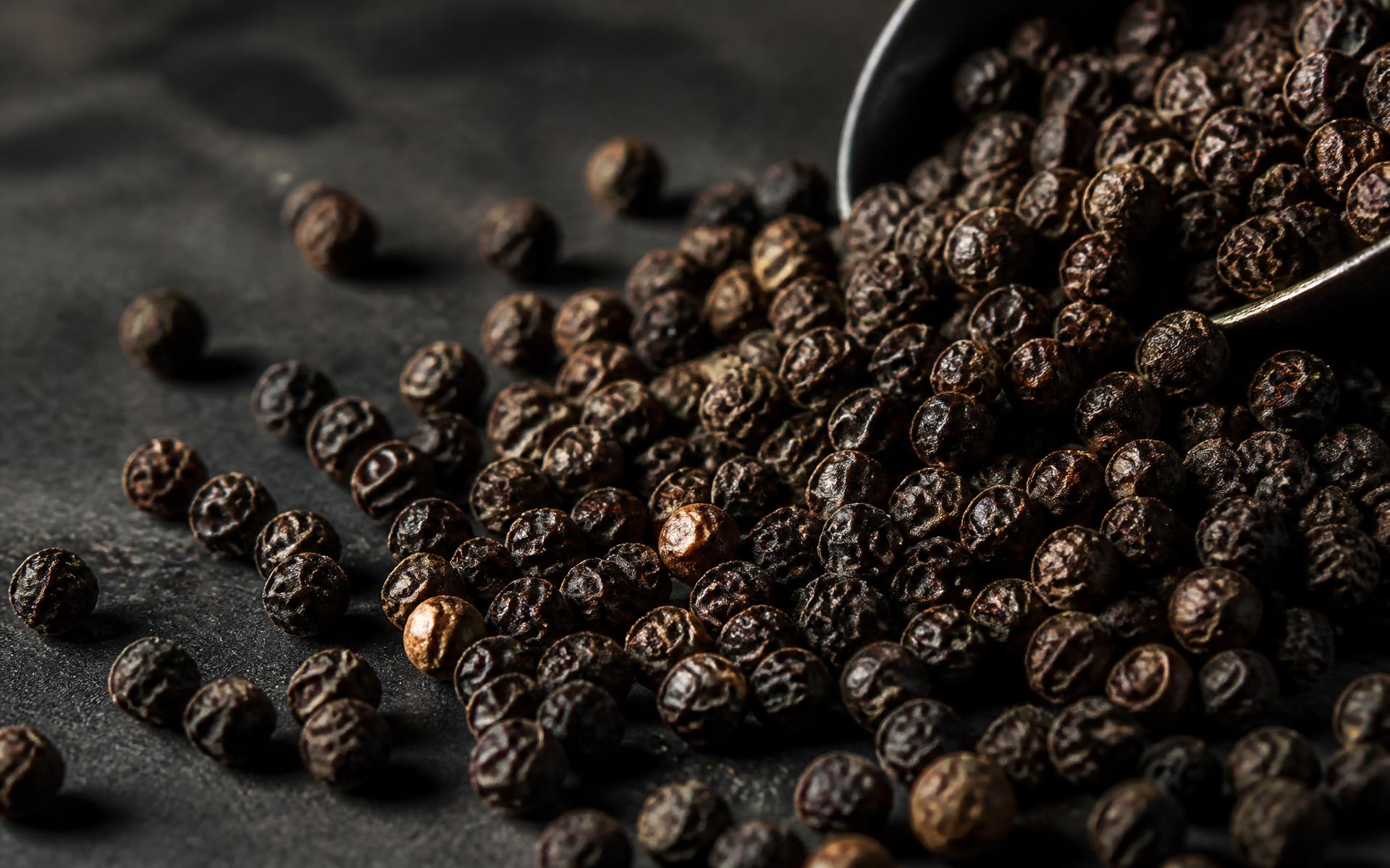 Premium black peppercorns